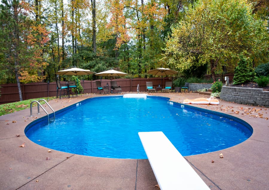 Inground Pool with Diving Board 