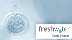 Bubbling water from jet with Freshwater ozone system logo
