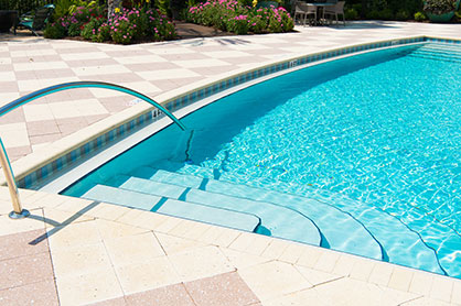 Clear water in an in-ground pool